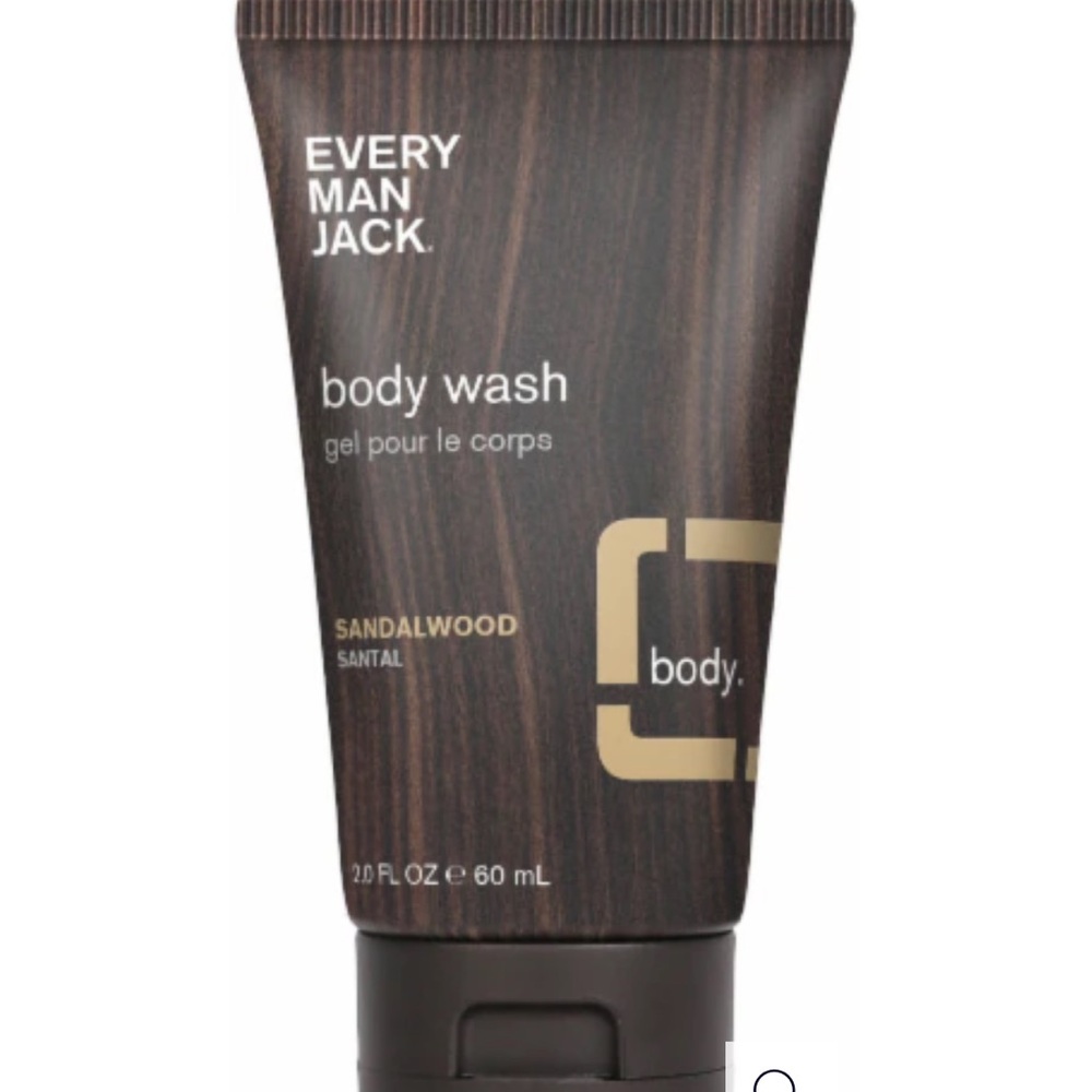 NWT Every Man Jack Body Wash in Sandalwood Travel Size 2.0 oz/60 ml